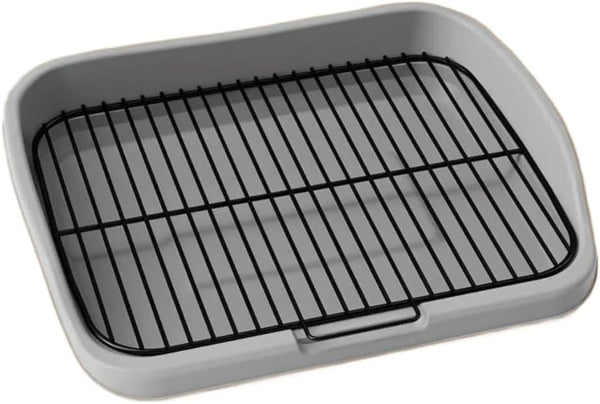 Mesh Dog Potty Tray Removable Stable Structure - Indoor/Outdoor Dog Training Toilet Litter Box for Small & Medium Dogs(Grey)1