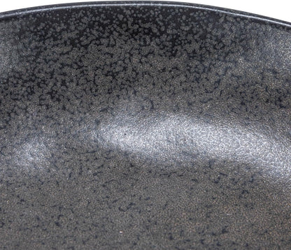 Creative Co-Op Stoneware Bowl with Handle and Base, Black Reactive Glaze3