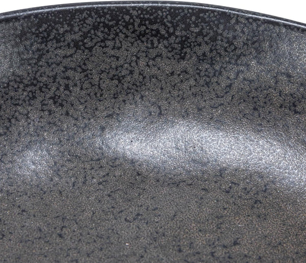 Creative Co-Op Stoneware Bowl with Handle and Base, Black Reactive Glaze3