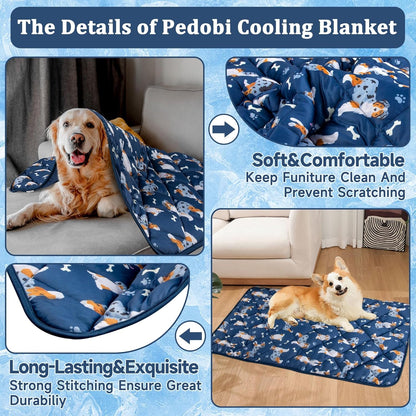 Dog Cooling Mat, Premium Lightweight Pet Cooling Blanket Bed Cover for Dogs, Cat, Puppies | Ice Silk Cooling Pad for Dogs Furniture Protector | Machine Washable Pet Blanket, 28''X40''8