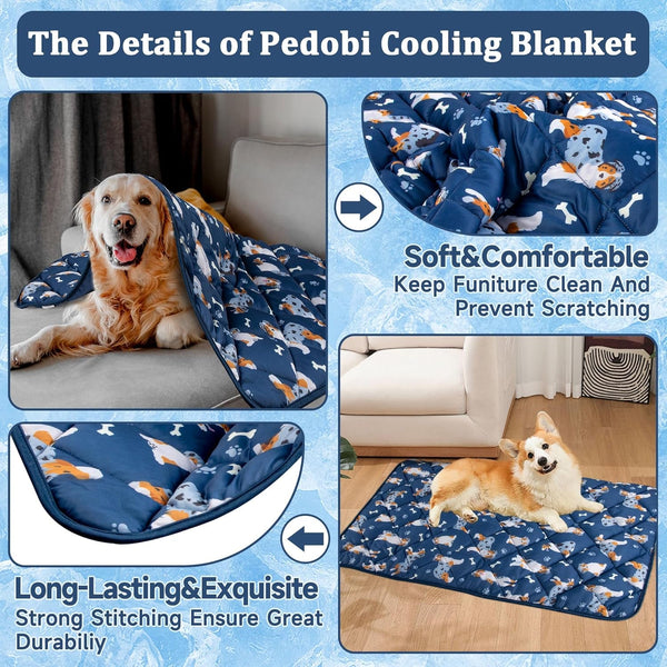 Dog Cooling Mat, Premium Lightweight Pet Cooling Blanket Bed Cover for Dogs, Cat, Puppies | Ice Silk Cooling Pad for Dogs Furniture Protector | Machine Washable Pet Blanket, 28''X40''8