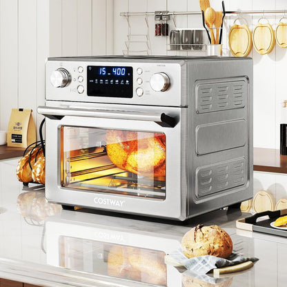 14-In-1 Air Fryer Toaster Oven Combo | 1700W Dual Cook & 26 QT Large Capacity Stainless Steel Countertop Convection Oven LED Display, 7 Accessories2
