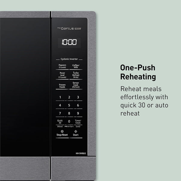 Panasonic NN-SN98JS Microwave Oven Stainless Steel Countertop/Built-In with Inverter Technology and Genius Sensor, 2.2 Cubic Foot, Stainless Steel10