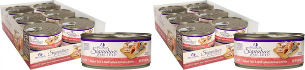 Wellness CORE Signature Selects Flaked Adult Canned Wet Cat Food, Natural, Protein Rich, Grain Free, Skipjack Tuna and Wild Salmon Entrée Recipe, 2.8 Oz, Pack of 12 Cans36