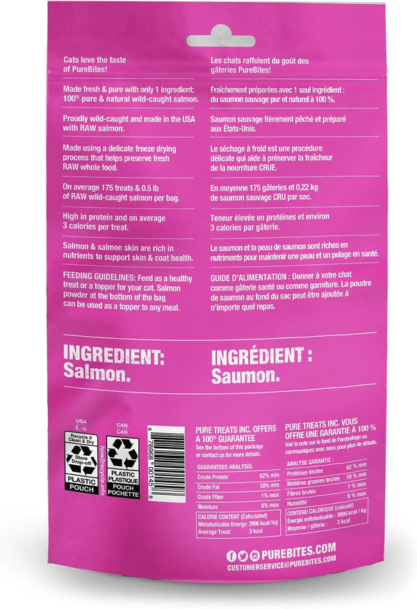 Purebites Freeze Dried Salmon Cat Treats 57G | 1 Ingredient | Made in USA (Packaging May Vary)3