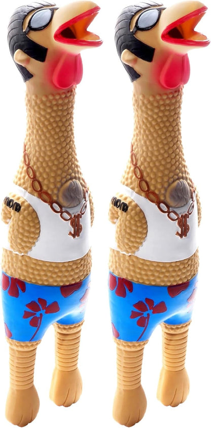 Outward Hound by Charming Pet Squawkers Earl Latex Squeaky Rubber Chicken Dog Toy, Funny Interactive Holiday Toy for Dogs, Large Size10