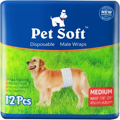 Pet Soft Disposable Male Wrap Dog Diaper,12Pcs,Xs16