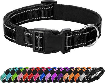 Reflective Dog Collar Padded with Soft Neoprene Breathable Quick Release Basic Dog Collars for Medium Dogs Purple Girl18