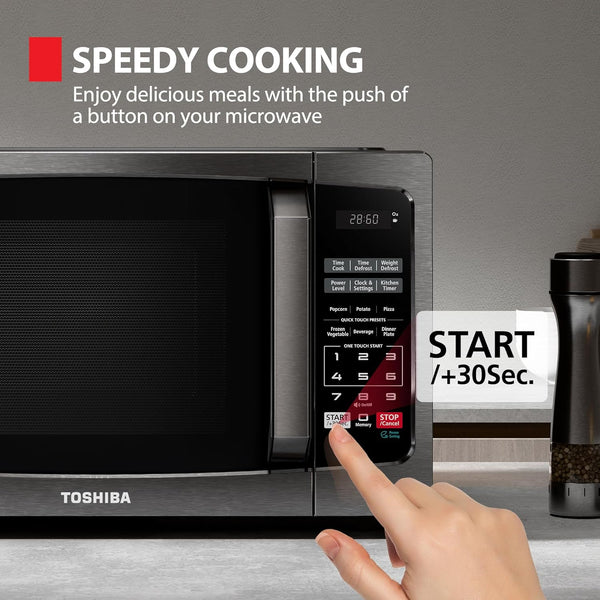 Microwave Oven, 0.9 Cu.Ft, 900W, Black Stainless Steel | 6 Auto Menus, Mute Function, Child Lock, LED Lighting, 10.6 Inch Removable Turntable, Perfect for Apartment5