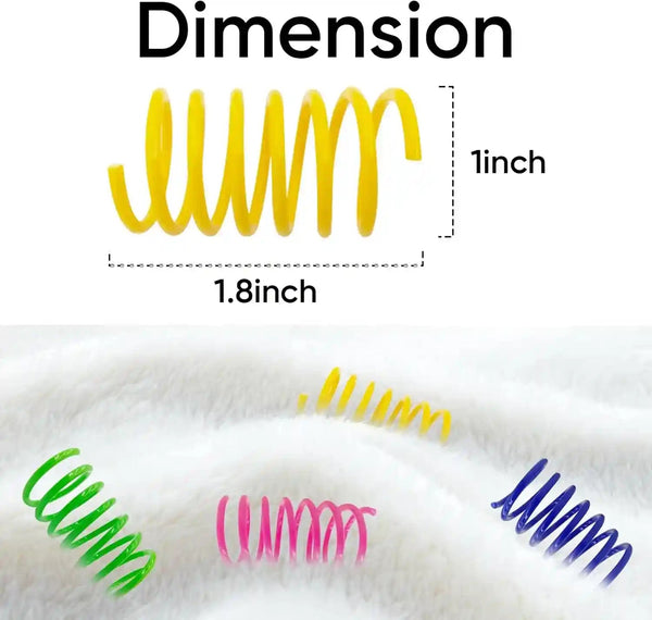 Cat Toys for Indoor Cats, 30 Pack Interactive Cat Spring Toys, Durable Colorful Plastic Spiral Springs for Kitten Hunt, Swat and Bite, Bulk Cat Toys2