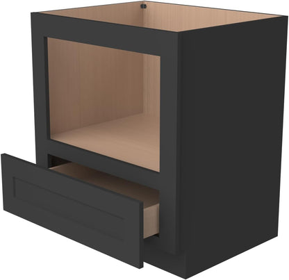 Microwave Base Cabinet – Solid Wood Shaker Style Kitchen Storage Base Unit with Drawer & Soft-Close Doors, RTA Pantry Cupboard for Dining Room, Coffee Bar 30" W X 24" D X 34 1/2" H (Charcoal Black)7