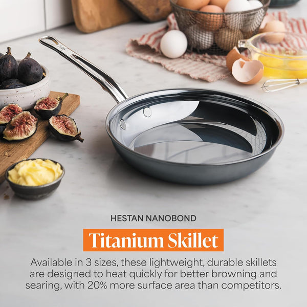 Hestan Nanobond Molecular Titanium Frying Pan, 8.5-Inch - Pfas-Free Stainless Steel Skillet, 4X Stronger, 1050°F Safe, Induction Compatible, Handcrafted Italy3