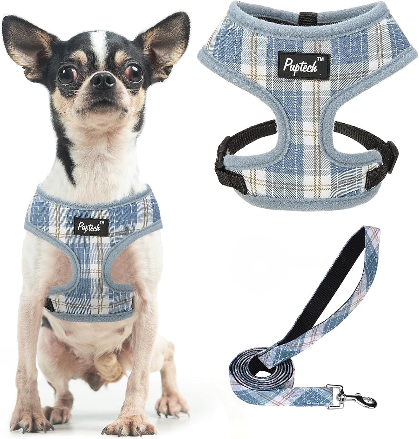pupteck-soft-mesh-dog-harness-small-sized-and-leash-set-pet-puppy-cat-comfort-padded-vest-no-pull-harnesses-beige-s