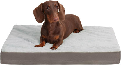 KSIIA Orthopedic Dog Bed for Large Dogs with Waterproof Lining, Grey, 35X22 | Deluxe Soft Plush Dog Crate Bed, Washable Pet Mat with Removable Cover & Egg Crate Foam for Large Dogs Sleeping & Relaxing29