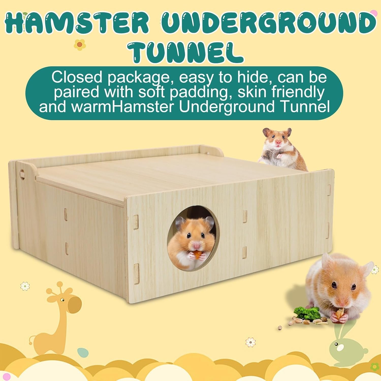 hamster-and-mouse-wooden-tunnel-cage-secret-peep-shed-waterproof-chamber-hideout-tunnel-exploring-toys-easy-to-install