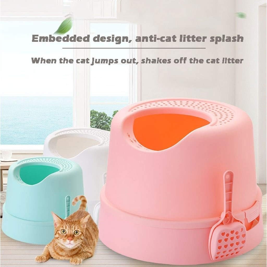 dog-potty-training-toilet-top-entry-cat-litter-bowl-anti-splashing-toilet-semi-closed-tray-fully-enclosedwhite