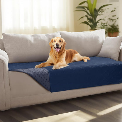 Luciphia 100% Waterproof Couch Cover Blanket for Dogs Anti-Slip Pet Couch Protector Sofa Mat Puppy Cat Blanket with Non-Slip Bottom, Navy Blue, 30X70 Inch1