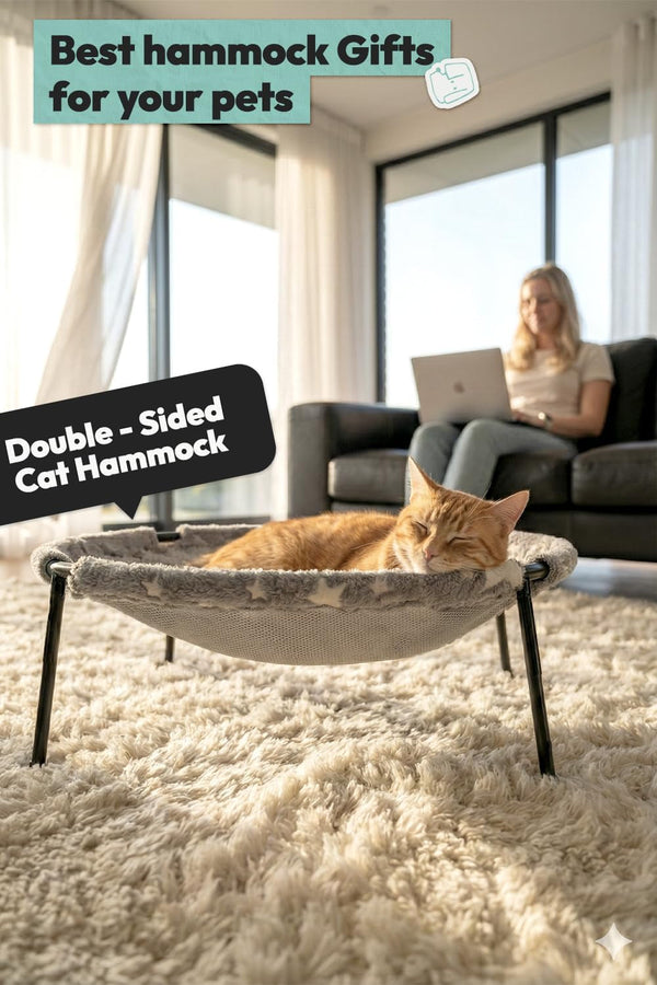 Elevated Cat Bed, Glow-In-The-Dark Fabric Cat Hammock Bed for Large Indoor Cats, Machine Washable & Breathable Cover, Tool Free Easy Assembly, up to 66Lbs (Gray, L)7