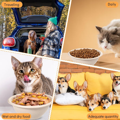 200 Pcs Disposable Pet Bowls Bulk 8 Oz Travel Paper Food Bowls for Small Dogs Puppy Cat, Leakproof Pet Feeding and Watering Supplies 1 Cup5