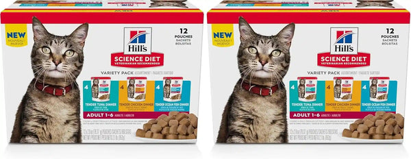 Hill'S Science Diet Adult 1-6 Wet Cat Food Variety Pack | #1 Veterinarian Recommended, Chicken, Tuna, & Ocean Fish, 2.8 Oz. Pouches, 12-Pack11