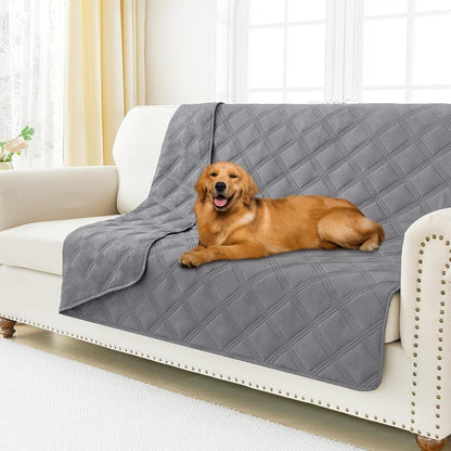 Smiry Waterproof Dog Bed Cover, Reversible Pet Blanket for Sofa Couch | Soft Washable Dog Blanket, Leakproof Couch Cover for Dogs Cats & Furniture Protection, 52X82, Grey/Dark Grey74