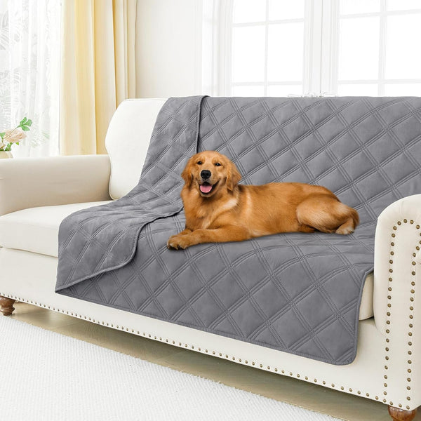Smiry Waterproof Dog Bed Cover, Reversible Pet Blanket for Sofa Couch | Soft Washable Dog Blanket, Leakproof Couch Cover for Dogs Cats & Furniture Protection, 52X82, Grey/Dark Grey74