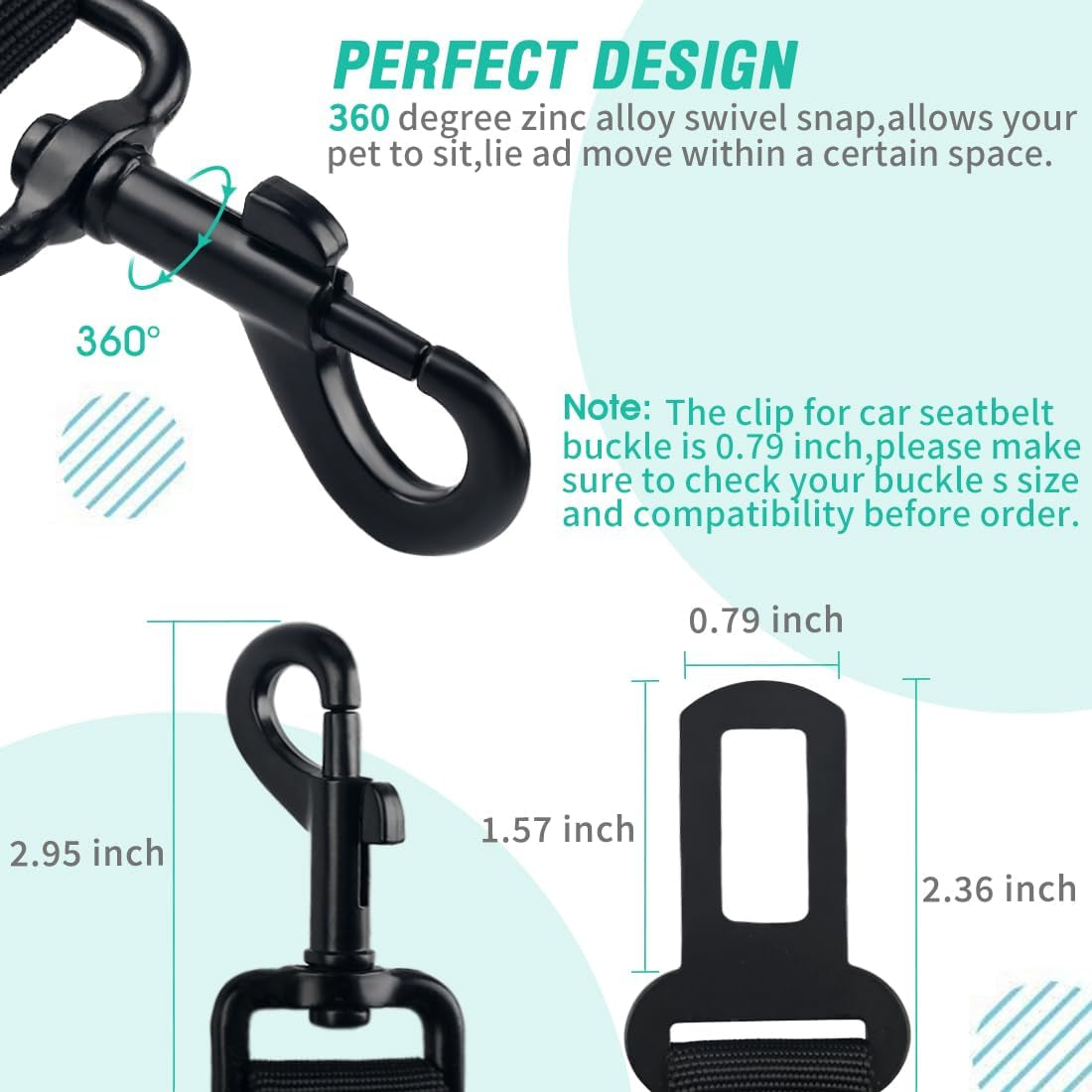cooyoo-dog-seat-belt-durability-retractable-dog-car-harness-adjustable-dog-seat-belt-for-vehicle-nylon-pet-safety-seat-belts-heavy-duty-elastic-1-pack-black