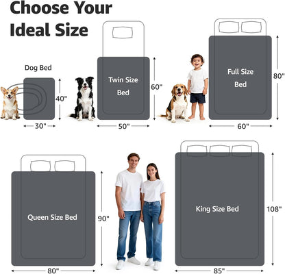 LOOBANI Waterproof Blanket for Bed, Soft Flannel Twin Bed Blanket 60" X 80" | Dog Pet Blankets for Large Dogs, Reversible Spill-Proof Throw for Couch Cover, Movie Time, Camping, Travel, Noise Free, Grey7
