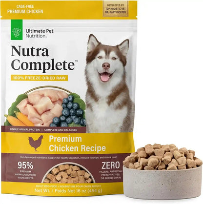 ULTIMATE PET NUTRITION Nutra Complete, 100% Freeze Dried Raw Veterinarian Formulated Dog Food with Antioxidants Prebiotics and Amino Acids (1 Pound, Beef)20