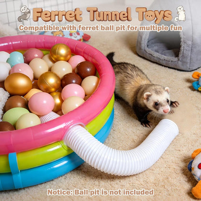 Mity Rain Ferret Toys with 3 Balls Inclueded | Collapsible Tunnel Tube Accessories for Ferrets, Guinea Pigs, Hamsters, Expandable Interactive Toys Supplies for Small Pets4