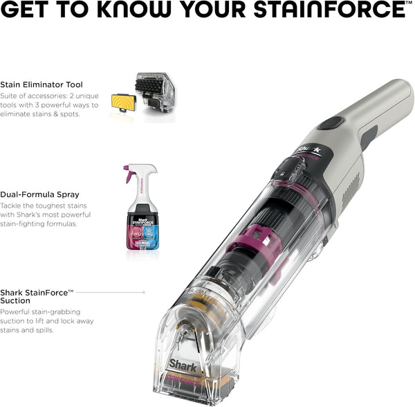 Shark Stainforce Cordless Stain, Odor & Urine Remover, 1 Tool, HX095 | for Carpets, Area Rugs, Upholstery, Cars & Outdoors, Dual-Activated Formula, Stain Eliminator Tool, Beige10