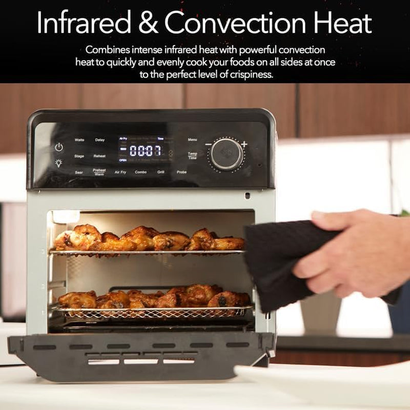 smart-air-fryer-oven-with-powerport™-plug-in-grill-for-dual-zone-efficient-cook-100-in-1-advanced-convection-toaster-oven-countertop-w-insulated-2-glass-door-450-f-preheat-stainless-steel