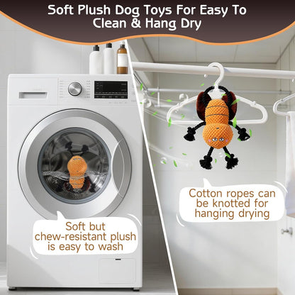 Yipetor Cockroach Squeaky Dog Toy, Puppy Rope Chew Toy for Medium Dogs | anti Boredom, Tug of War, Machine Washable, Teeth Cleaning, Crinkle Paper, Plush Toy, Separation Anxiety5