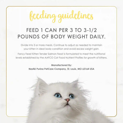 Purina Fancy Feast Kitten Tender Salmon Feast Wet Kitten Food - (Pack of 24) 3 Oz. Cans8
