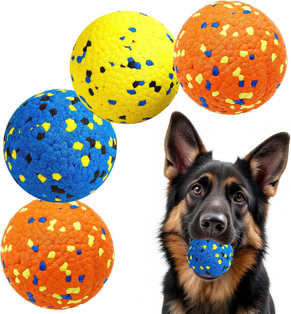 Kimee Dog Balls Tennis Ball Toys Dog Toys for Aggressive Chewers Durable Teething Chew Toys Water Toy Fetch Ball for Large Medium Small Dog and Puppies (4 Balls)11