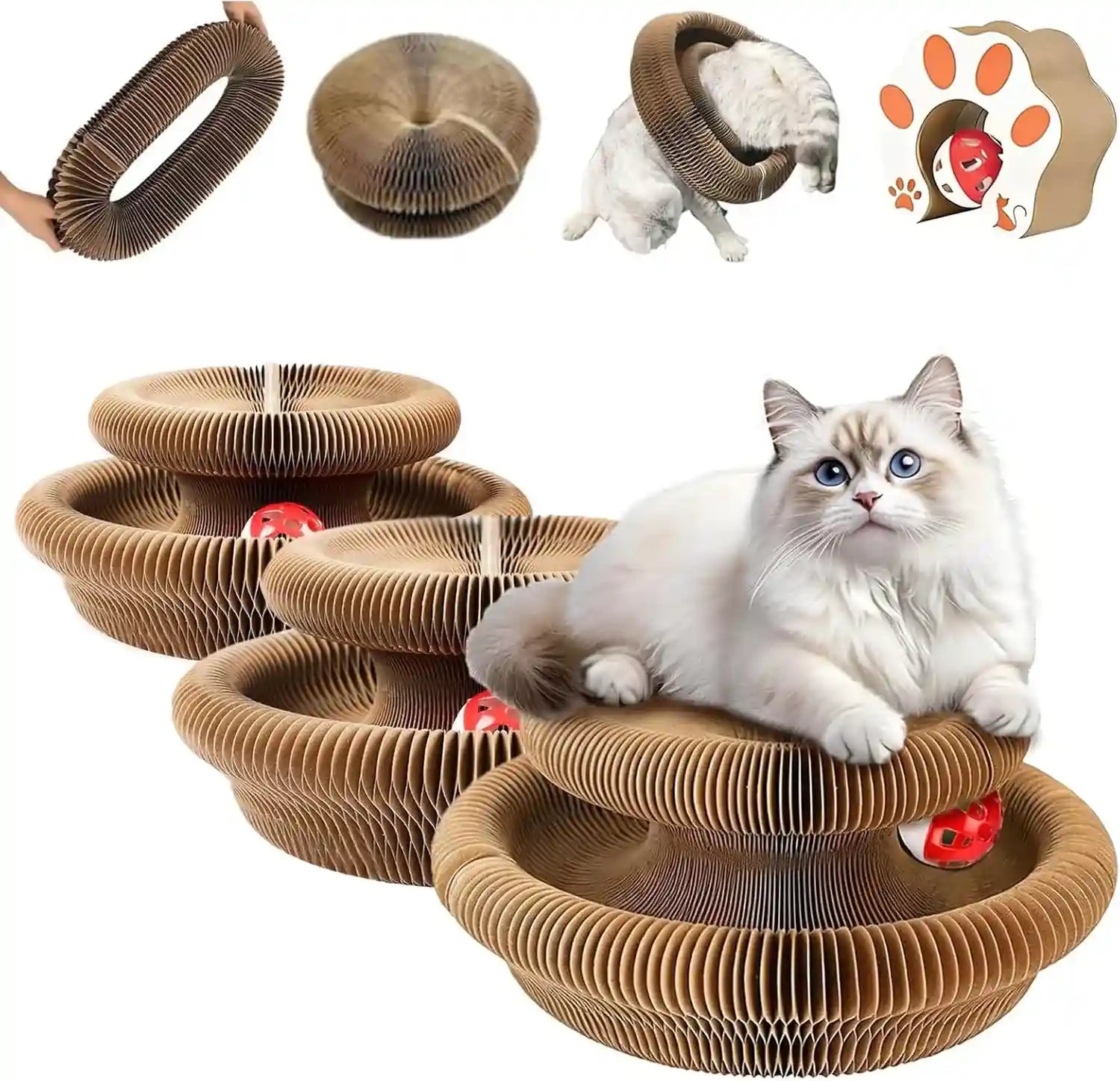 kitty-curls-cat-toy-foldable-magic-organ-cat-toy-magic-organ-cat-scratcher-board-foldable-recyclable-cat-accordion-toy-for-indoor-cat-playing-interactive-scratch-pad-with-toy-ball