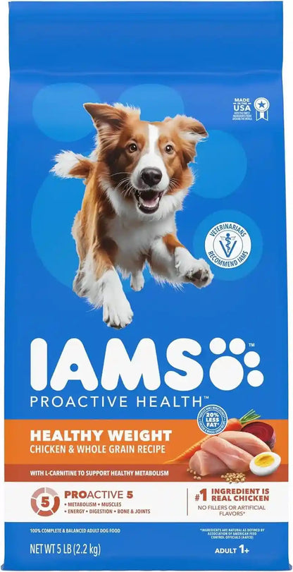 IAMS Proactive Health Healthy Weight Dry Dog Food, Chicken, 29.1 Lb | Real Chicken #1 Ingredient, L-Carnitine for Metabolism, Strong Muscles, No Fillers or Artificial Flavors, Vet-Recommended13