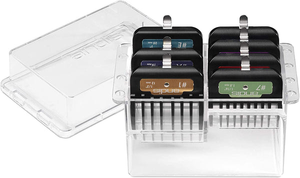 Andis 562014 Premium Clip Animal Comb Set – Built with Plastic, Includes 7 Color Coded Combs of Different Sizes, Metal Clip to Attach Comb - Fits Ultra Edge & Ceramic Edge Blades, Multicolor6