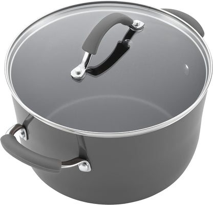 Cucina Nonstick Cookware, Sea Salt Gray Pots and Pans Set, 12-Piece12