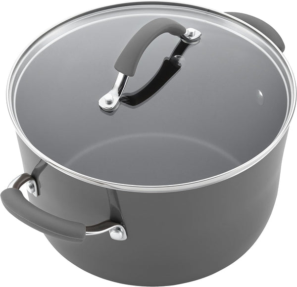 Cucina Nonstick Cookware, Sea Salt Gray Pots and Pans Set, 12-Piece12