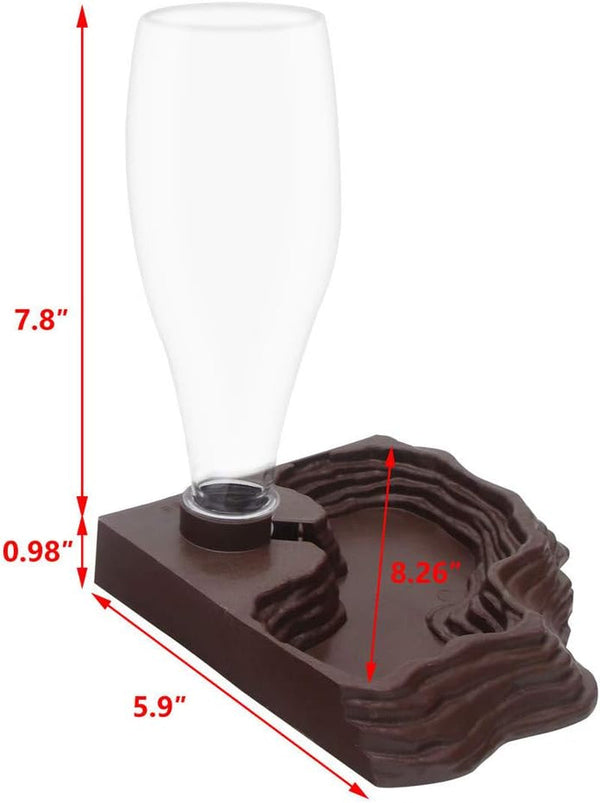 SLSON Reptile Water Feeder Automatic Water Dispenser Waterer 13.5Oz Feeding Accessories for Turtle Bearded Dragons Lizards Geckos for Terrarium Tank (Brown)5