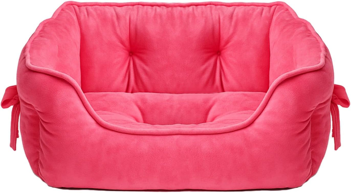 cute-princess-dog-bed-pink-puppy-bed-for-small-dogs-breathable-cat-couch-bowknot-pet-cushion-comfortable-kitten-nest-girl-doggy-sofa-waterproof-bottom-pink