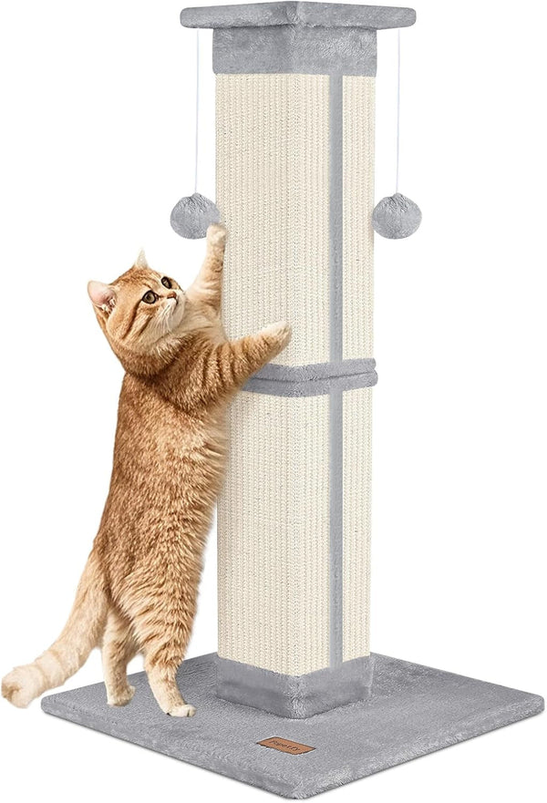 Cat Scratching Post 33 Inch for Indoor Cats, High Cat Scratch Post Grey, Cat Tree for Full-Body Stretching, Protect Your Furniture1