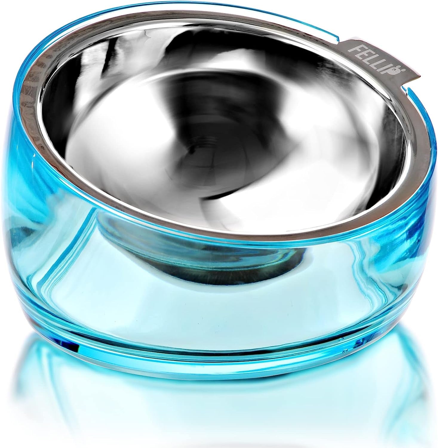 felli-oblik-elevated-cat-bowl-removable-stainless-steel-wide-dish-for-dry-wet-food-feeding-dishwasher-clean-slanted-whisker-fatigue-friendly-metal-plate-classic-0-5-cups-shallow-dish
