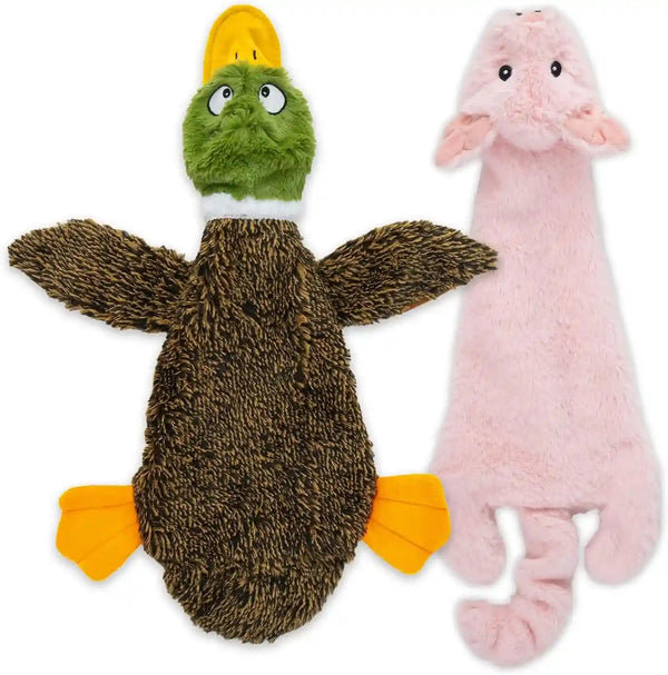 Best Pet Supplies Squeaky Dog Toys with Soft Durable Fabric for Small, Medium and Large Pets Interactive Toy for Indoor Play, Supports Active Biting and Play - 1Wild Duck, Small10