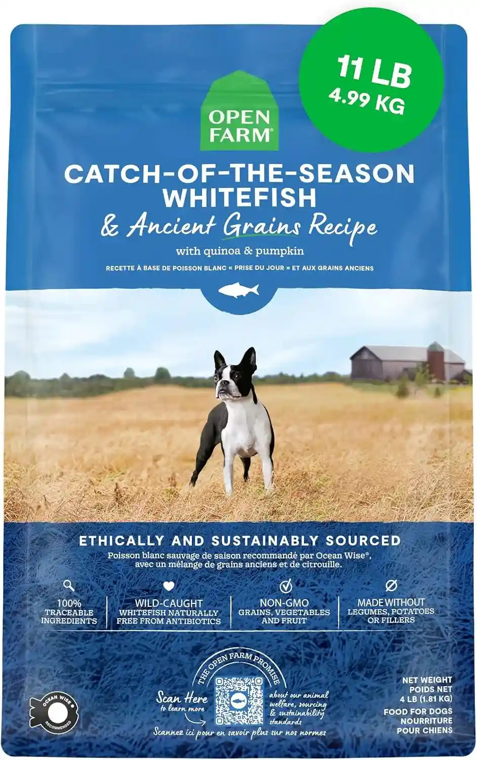 open-farm-ancient-grains-dry-dog-food-wild-caught-salmon-kibble-22lb-bag-all-life-stages-all-breed-sizes-protein-rich-nutrient-dense-100-traceable-ingredients-non-gmo-fruits-veggies