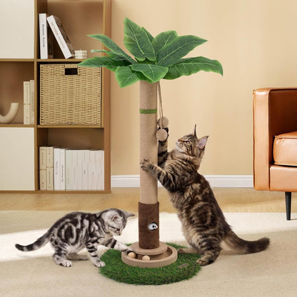 Woochpet Tall Cat Scratching Post,Cat Toys,Cat Scratcher Tree for Large Cat | Heavy Duty,Protect Sofa,Modern Boho,Cat Ball Track,Cat Tree,For Indoor Cats1