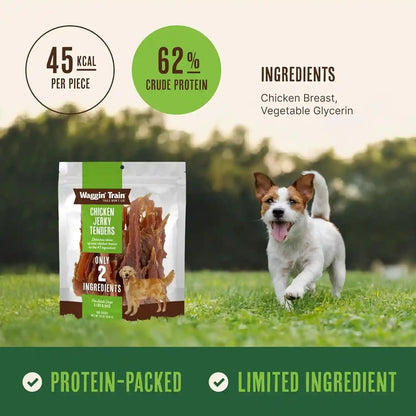 Waggin' Train Chicken Jerky Dog Treats, Made with 100% Real Chicken Breasts, Only Two All-Natural Ingredients, Great High Protein Dog Treat, Easily Digestible for Big or Small Dogs, 18 Oz. Pouch3