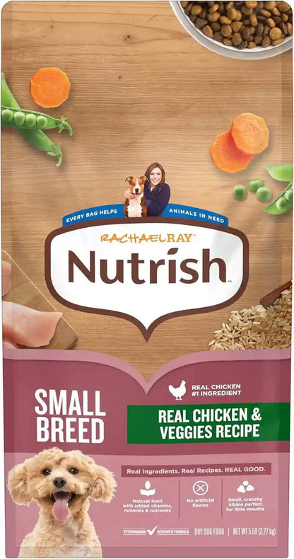 Nutrish Small Breed Dry Dog Food with Chicken, 5 Lb. Bag (Rachael Ray) | Suitable for Small Adult Dogs, Veterinarian Reviewed Formula, Made with No Artificial Flavors1