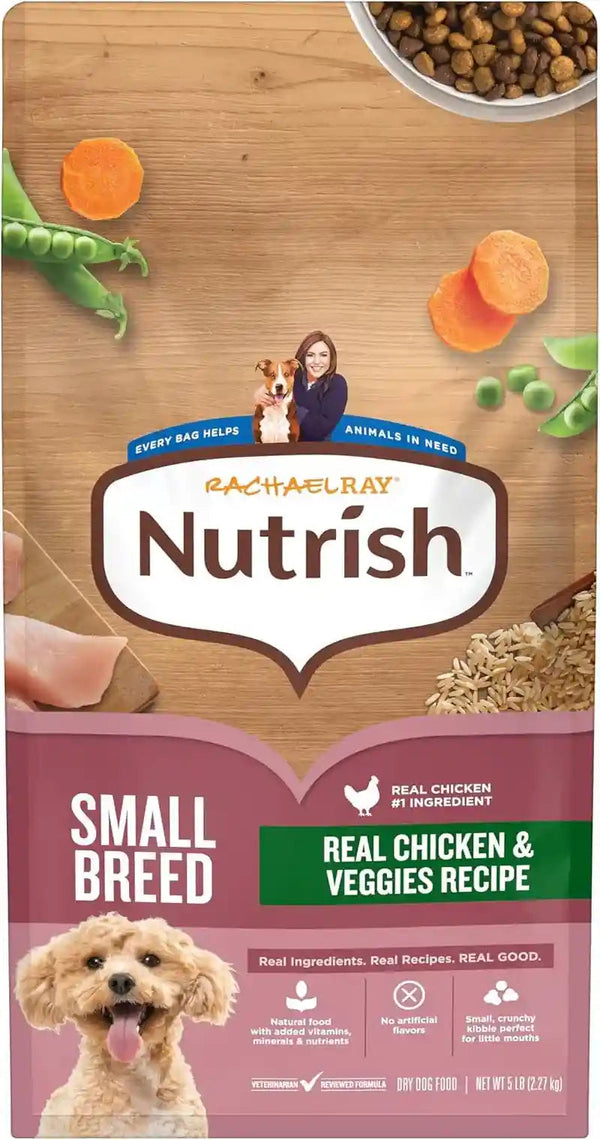 Nutrish Small Breed Dry Dog Food with Chicken, 5 Lb. Bag (Rachael Ray) | Suitable for Small Adult Dogs, Veterinarian Reviewed Formula, Made with No Artificial Flavors1
